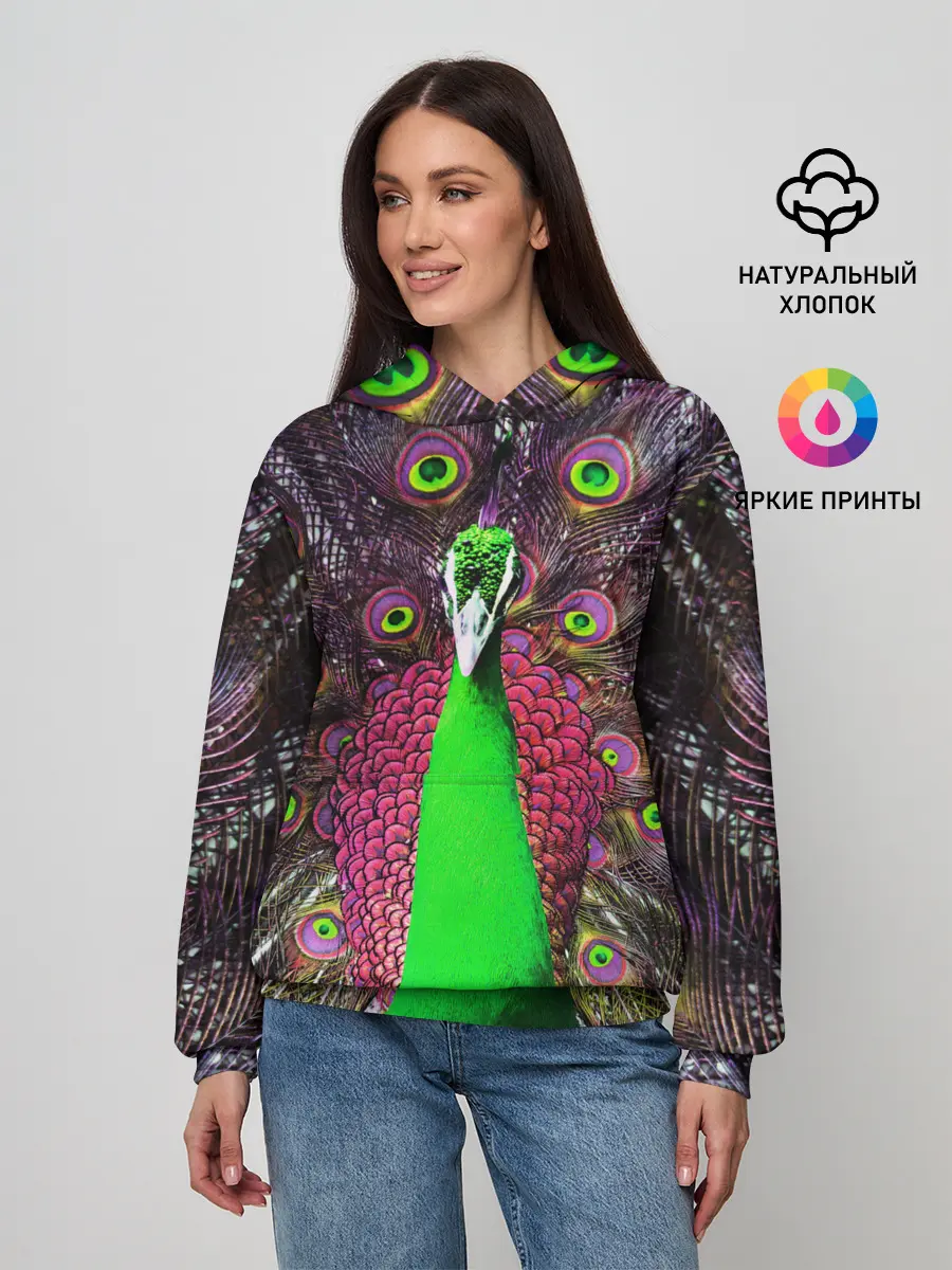 Женское худи / Оперение Павлина