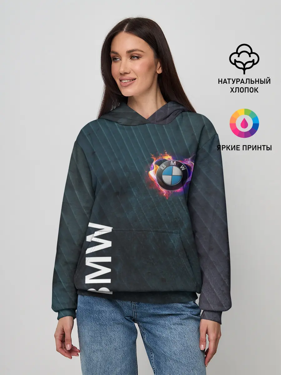 Женское худи / BMW Heart. Grooved Texture