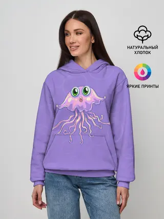 Женское худи / Осьминог милый