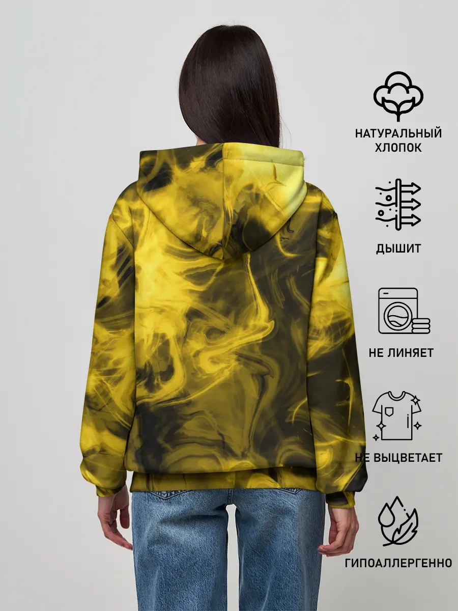 Женское худи / Желтый Неоновый Дым