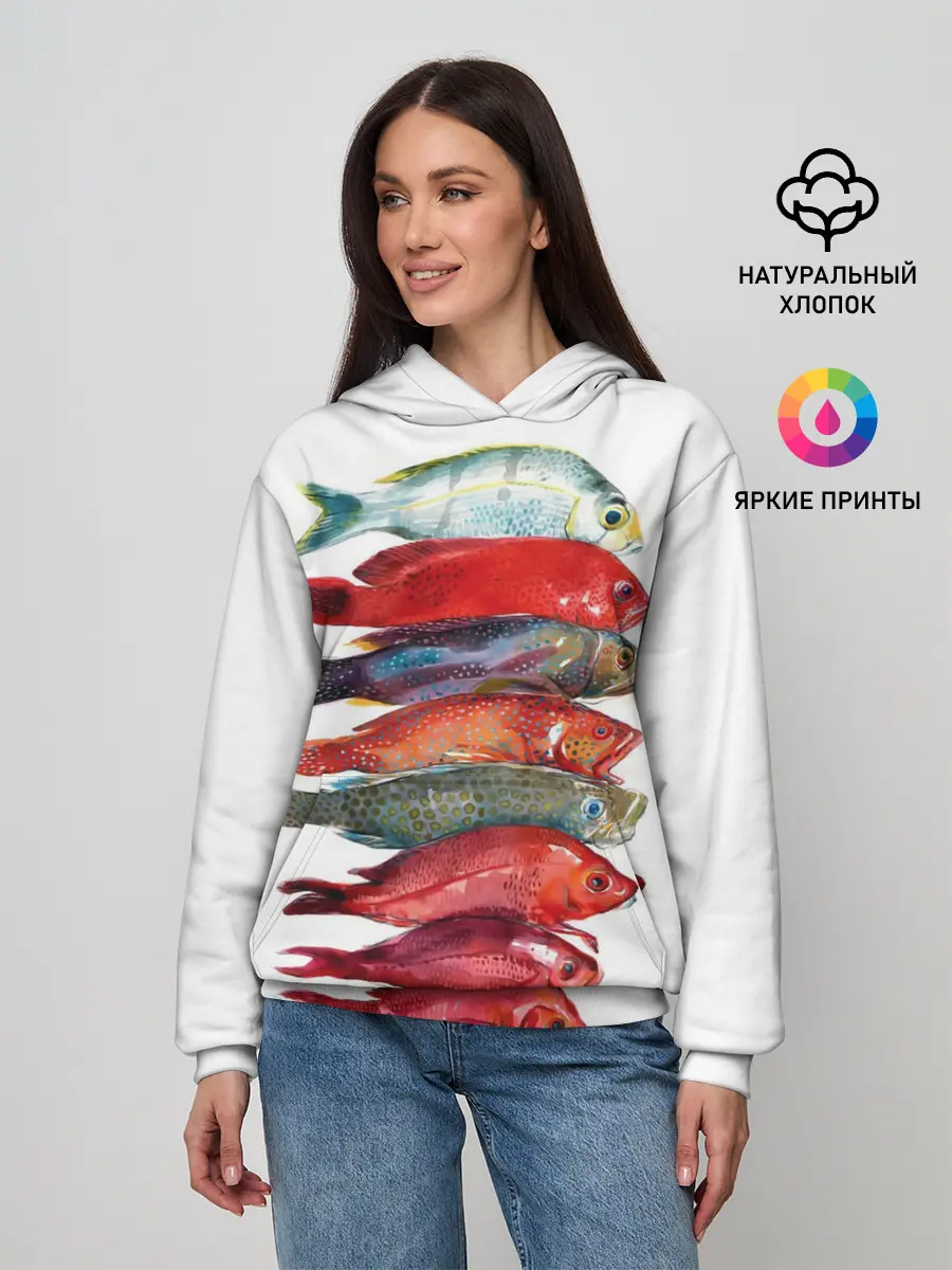 Женское худи / рыбки