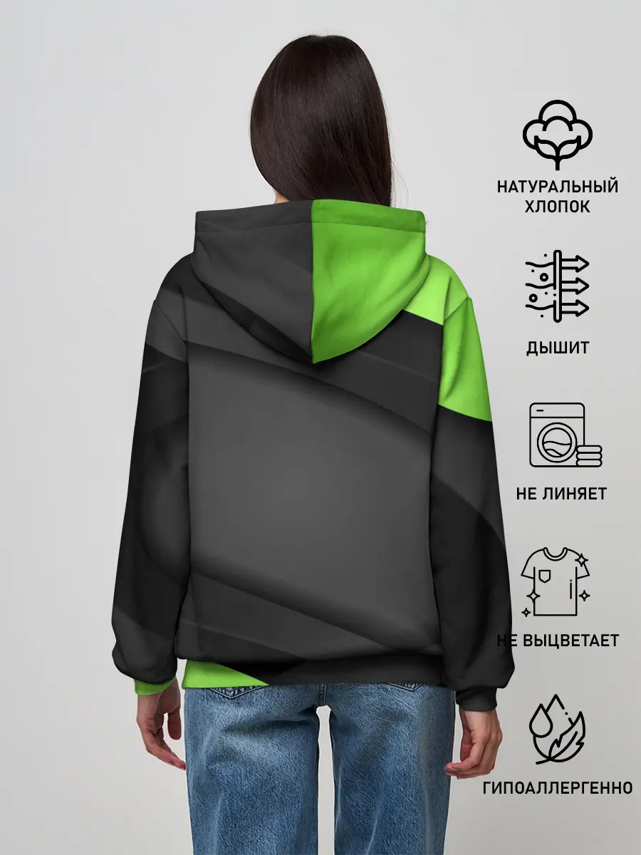 Женское худи / Green / Black