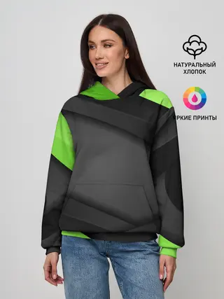 Женское худи / Green / Black