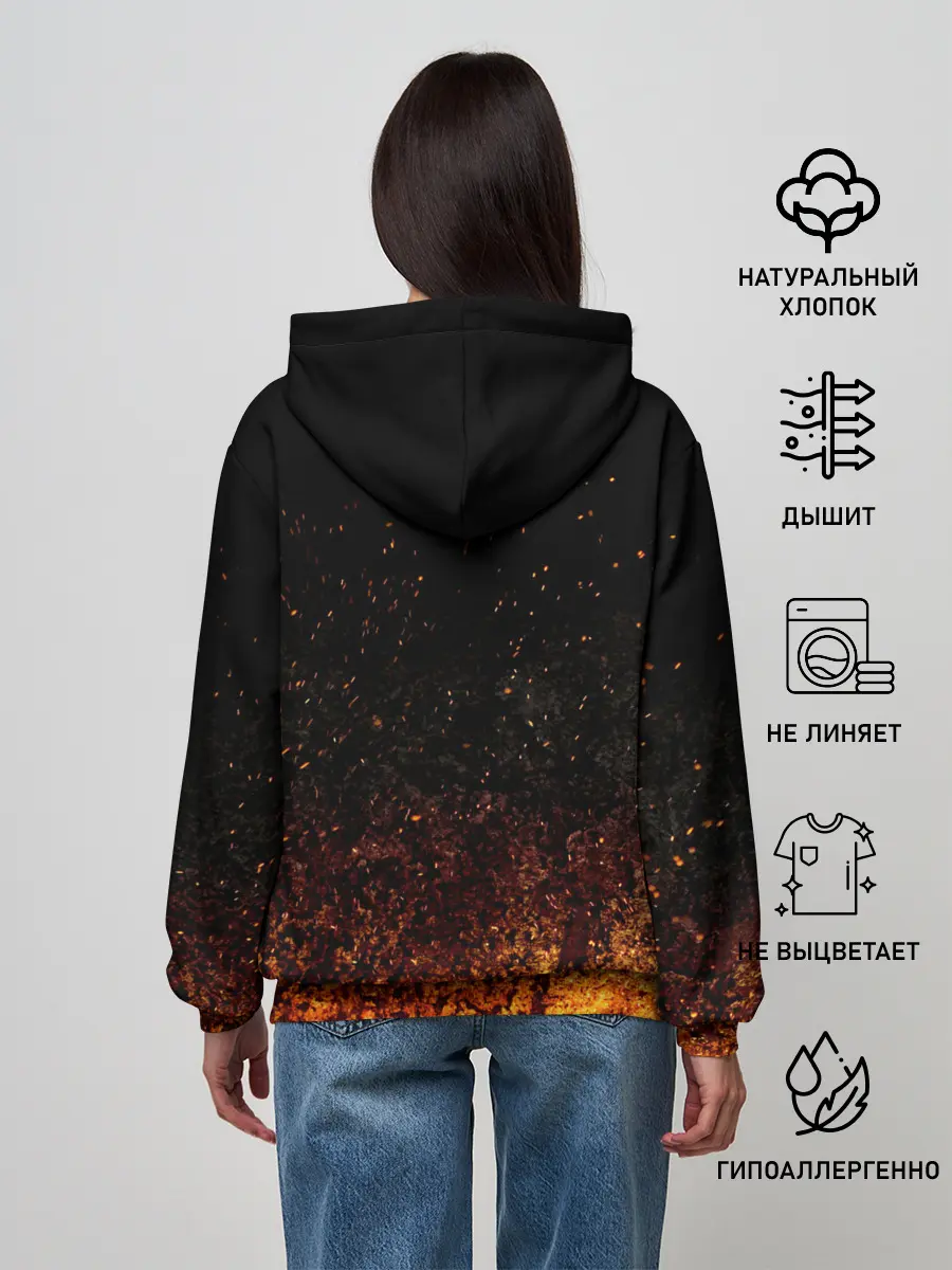 Женское худи / Чёрный клевер Аста в огне