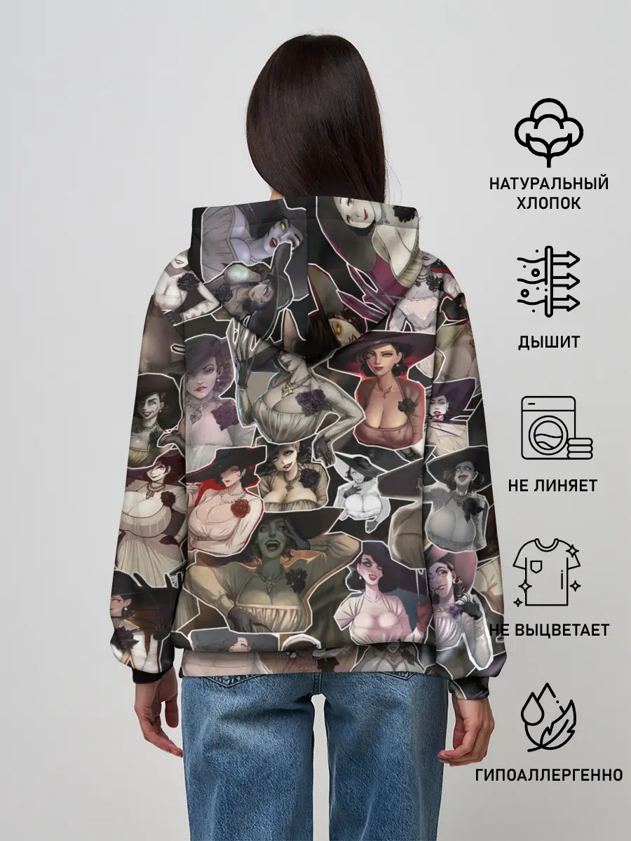 Женское худи / Dimitrescu stikers style