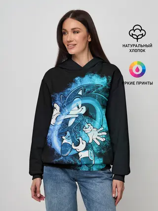 Женское худи / Соник сквозь кольцо