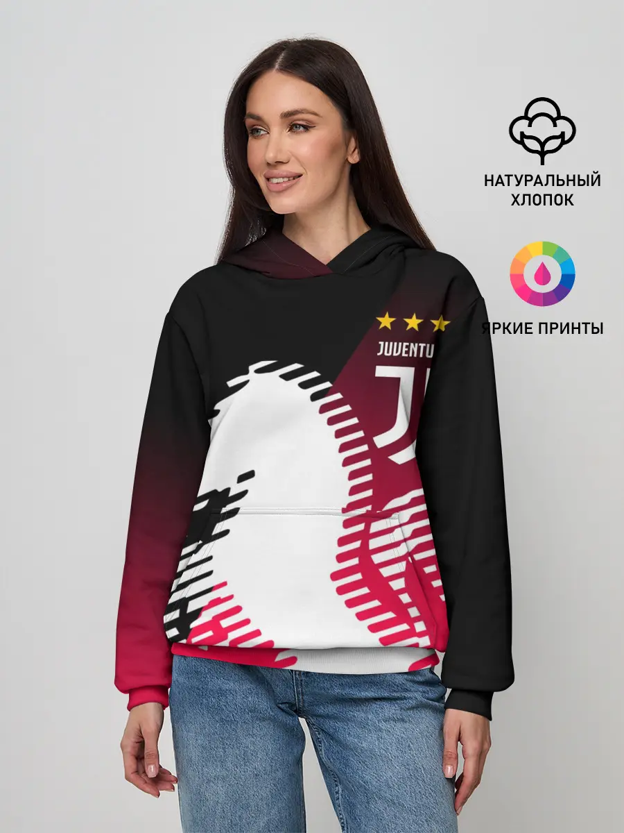 Женское худи / JUVENTUS / ЮВЕНТУС / НЕОН