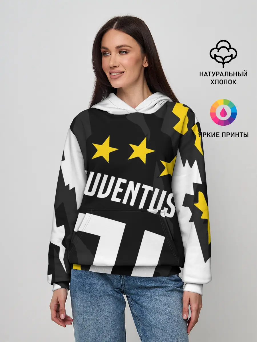 Женское худи / JUVENTUS / ЮВЕНТУС / ПОРЕЗЫ