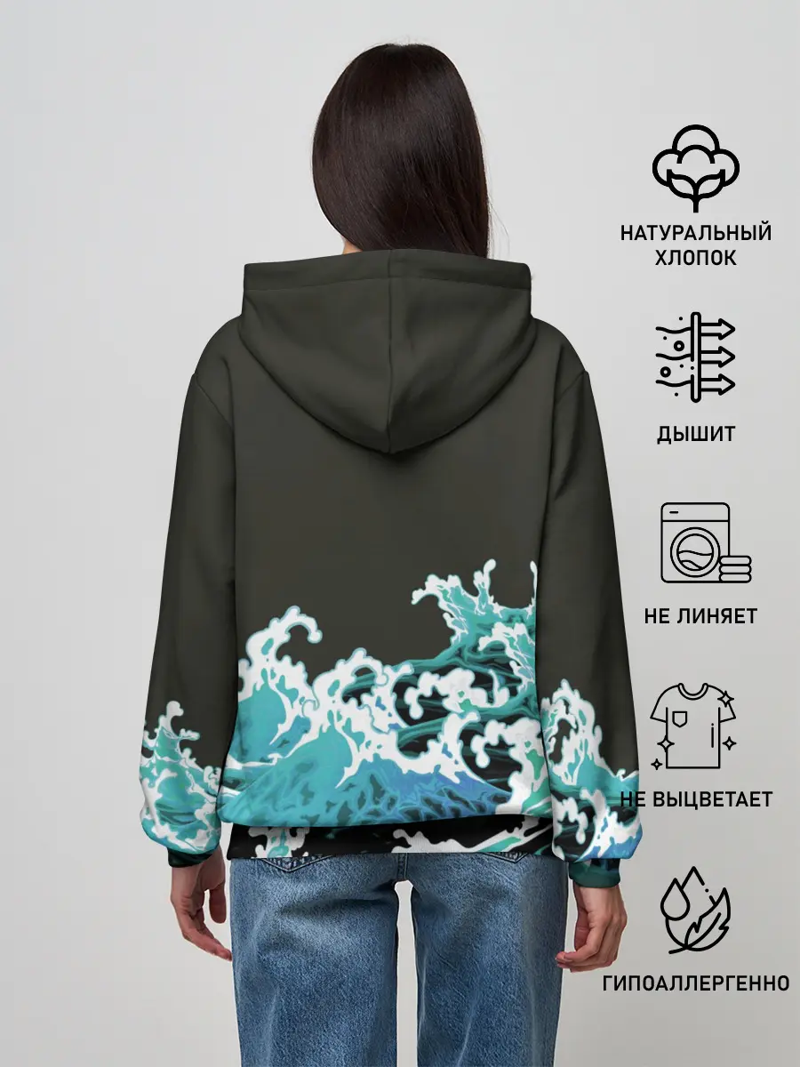 Женское худи / Корабль на Волнах | Кракен