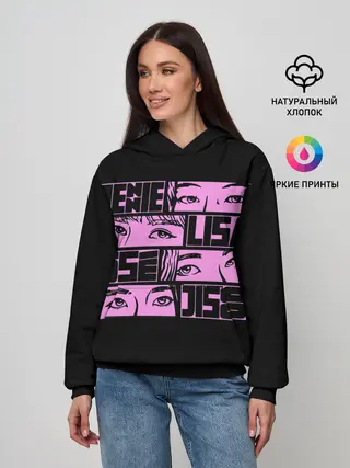 Женское худи / Black pink eyes