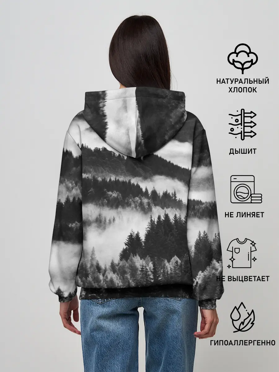 Женское худи / ТУМАННЫЙ ЛЕС / МРАЧНЫЙ ЛЕС