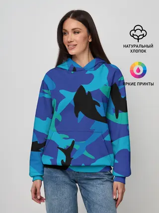 Женское худи / Акулы паттерн