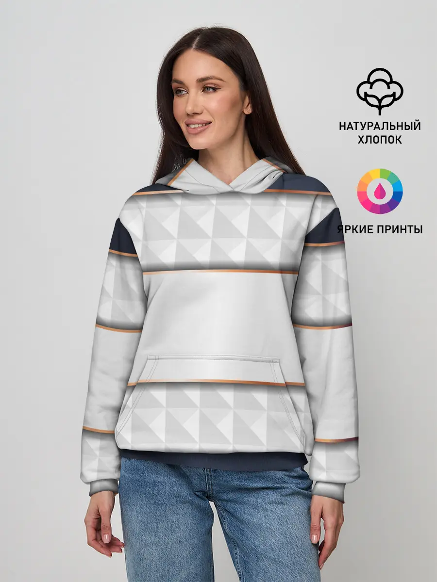Женское худи / White 3d lines