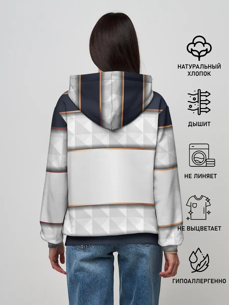 Женское худи / White 3d lines