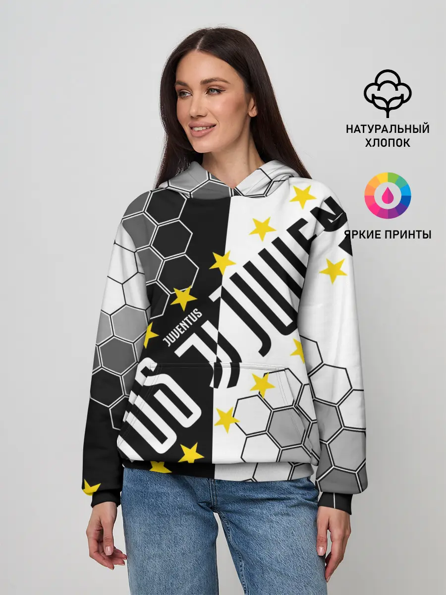 Женское худи / JUVENTUS / ЮВЕНТУС / ЗВЕЗДЫ
