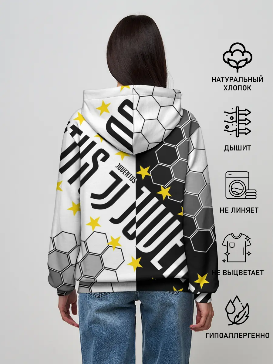 Женское худи / JUVENTUS / ЮВЕНТУС / ЗВЕЗДЫ