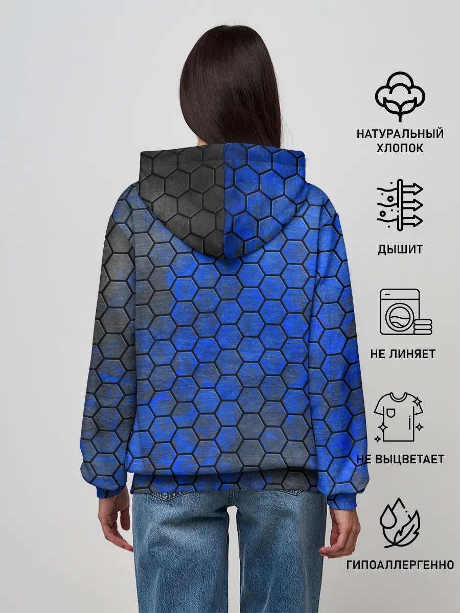 Женское худи / Синие Соты