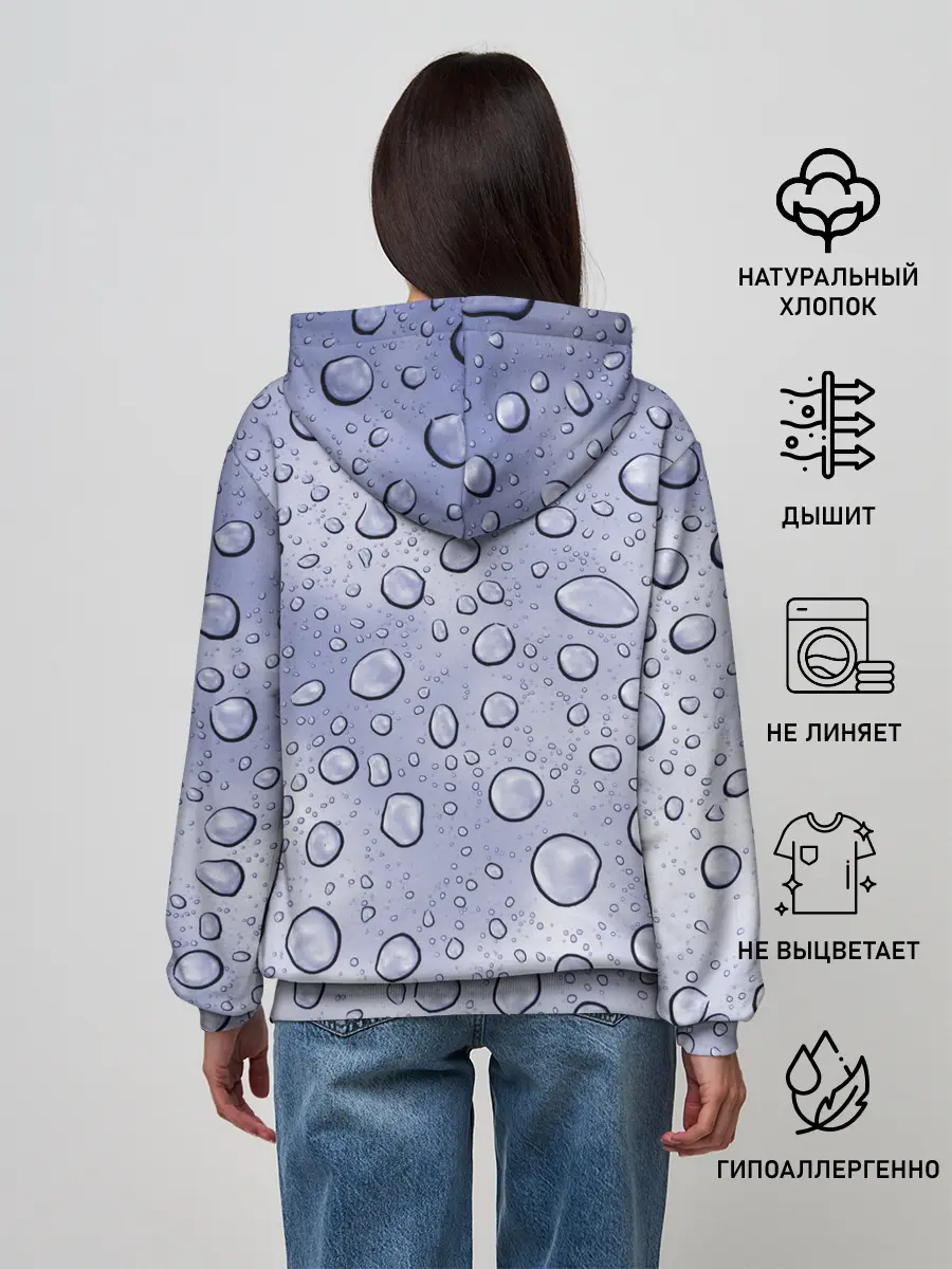 Женское худи / Капли на Стекле