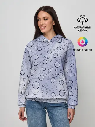 Женское худи / Капли на Стекле