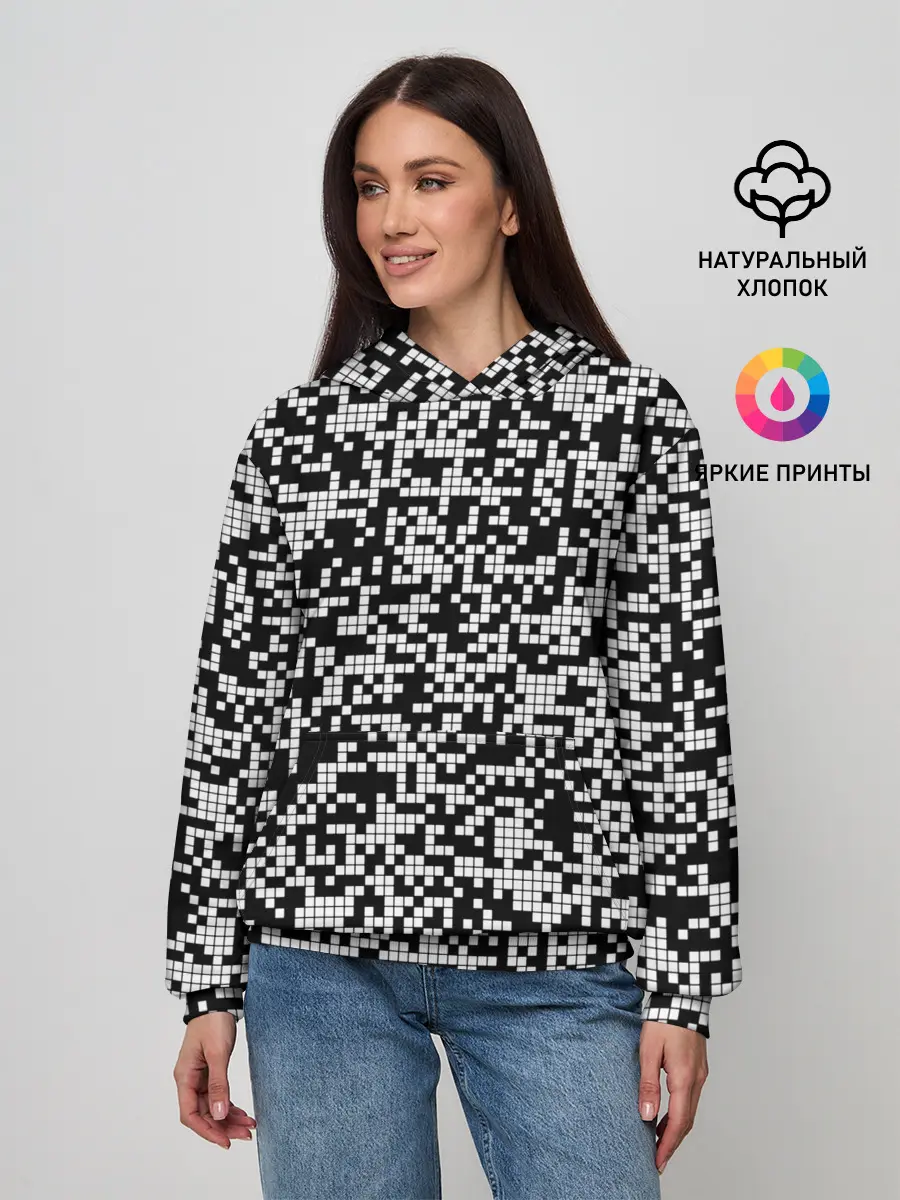 Женское худи / Пиксельная Текстура