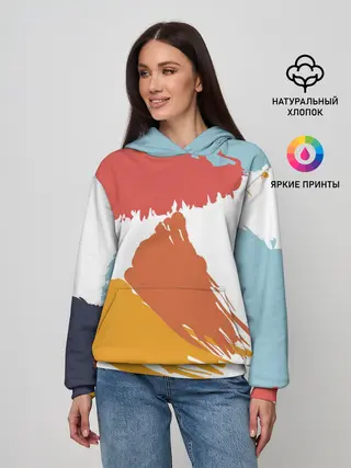 Женское худи / Цветные пятна, мазки кистью