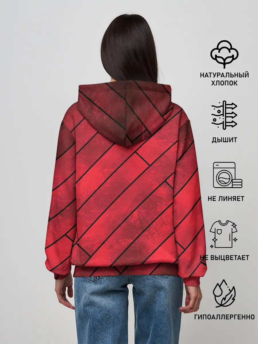 Женское худи / Red Boards Texture