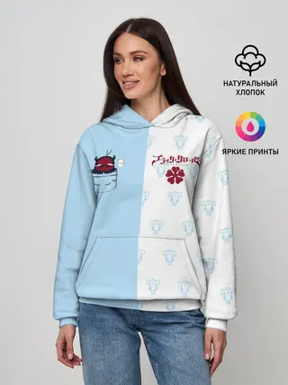 Женское худи / Чёрный клевер Неро в кармашке