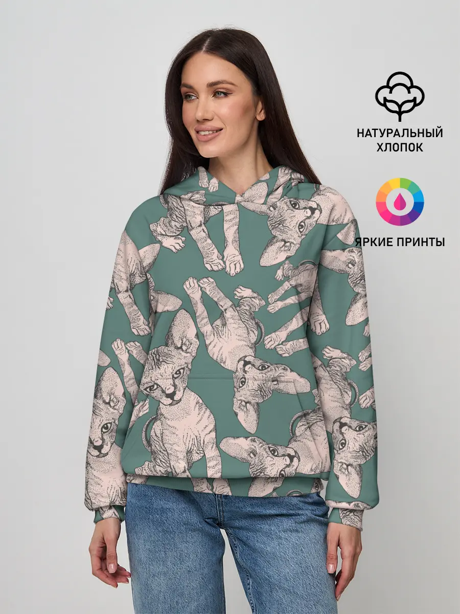 Женское худи / Котёнок сфинкса