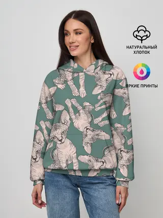 Женское худи / Котёнок сфинкса