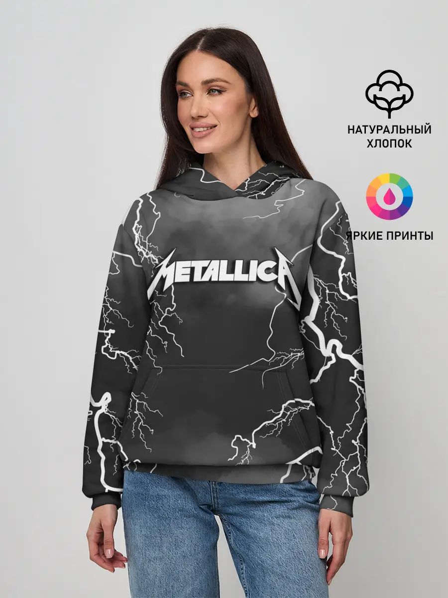 Женское худи / METALLICA РАЗРЯД МОЛНИИ