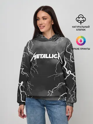 Женское худи / METALLICA РАЗРЯД МОЛНИИ