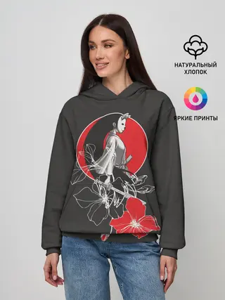Женское худи / Девушка-кошка-самурай