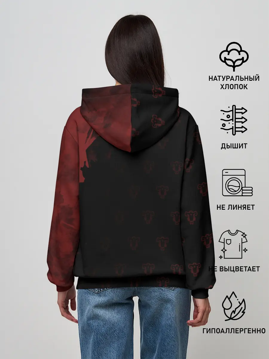 Женское худи / Чёрный клевер Аста с мечом