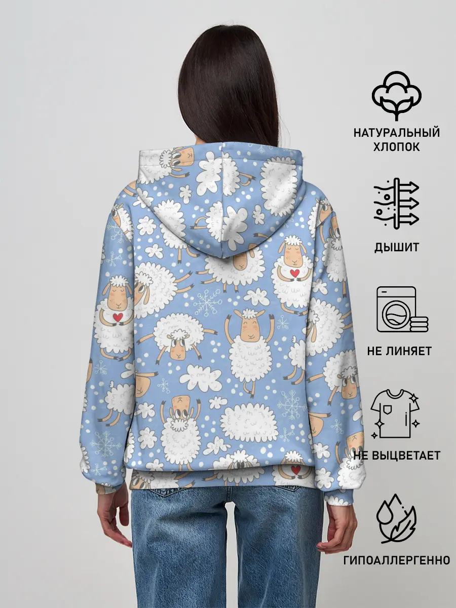 Женское худи / Счастливые овечки