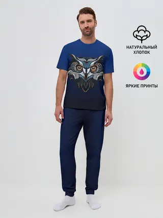 Мужская пижама с брюками / Сова