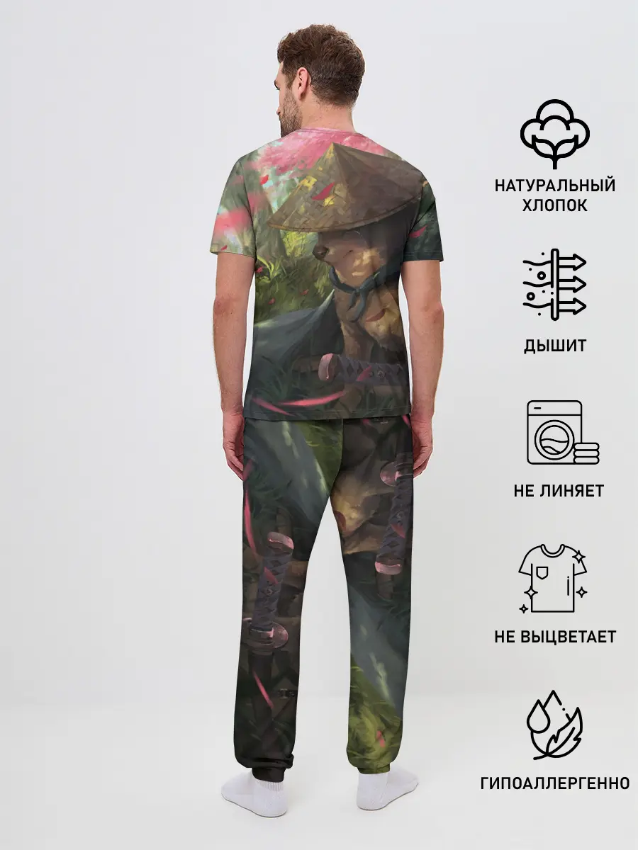 Мужская пижама с брюками / Собака Самурай плачет мем