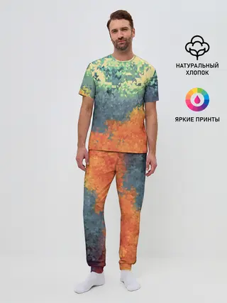 Мужская пижама с брюками / Стихия: лед и пламя