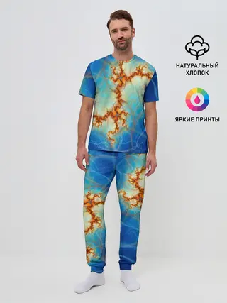 Мужская пижама с брюками / Абстрактное представление