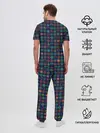 Мужская пижама с брюками / Морской разноцветный узор
