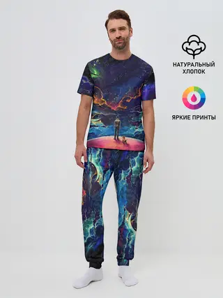 Мужская пижама с брюками / Глубокий космос