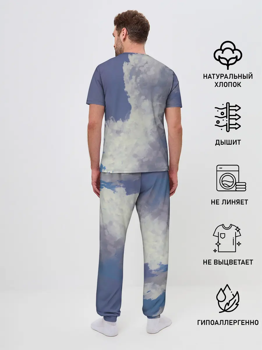 Мужская пижама с брюками / Летящая девушка