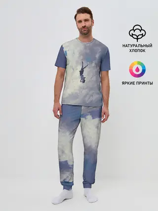 Мужская пижама с брюками / Летящая девушка