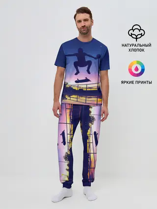 Мужская пижама с брюками / Skateboarding