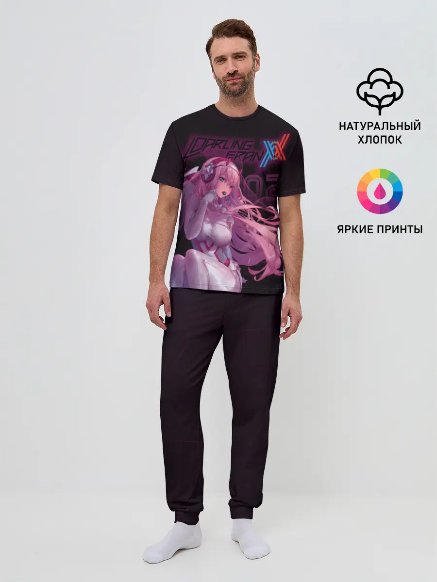 Мужская пижама с брюками / Zero Two в наушниках