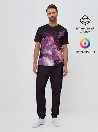 Мужская пижама с брюками / Zero Two в наушниках