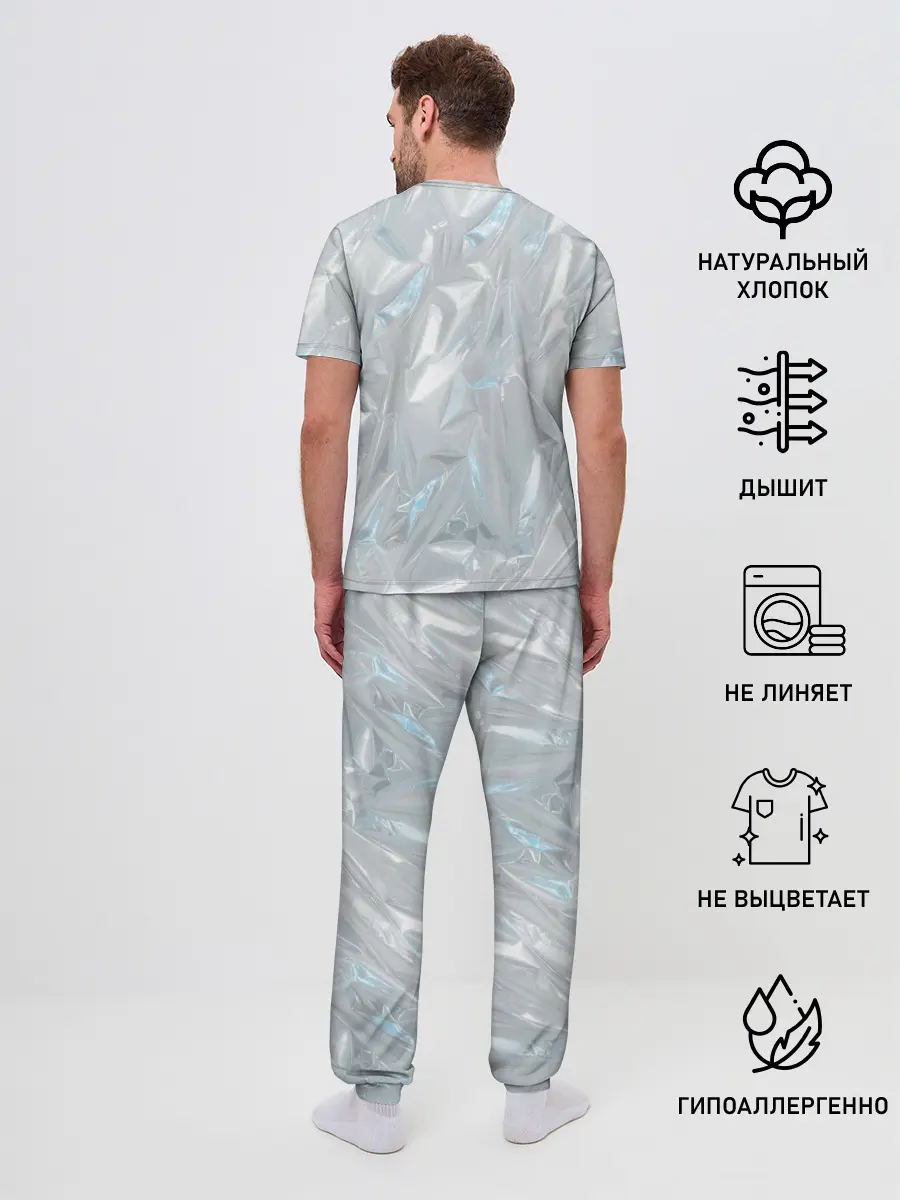 Мужская пижама с брюками / Голографическая текстура