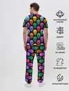 Мужская пижама с брюками / Разноцветные черепа . Готика