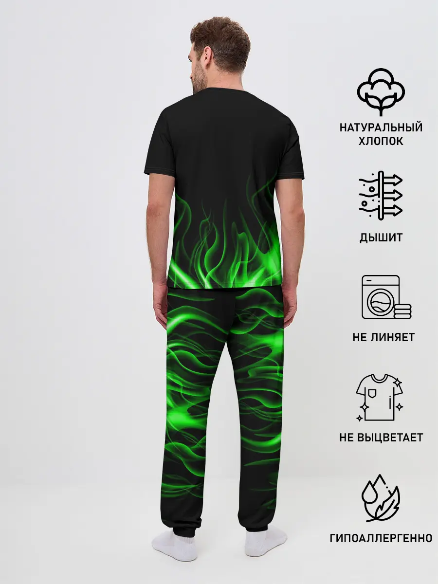 Мужская пижама с брюками / MINECRAFT TEXTURE FIRE