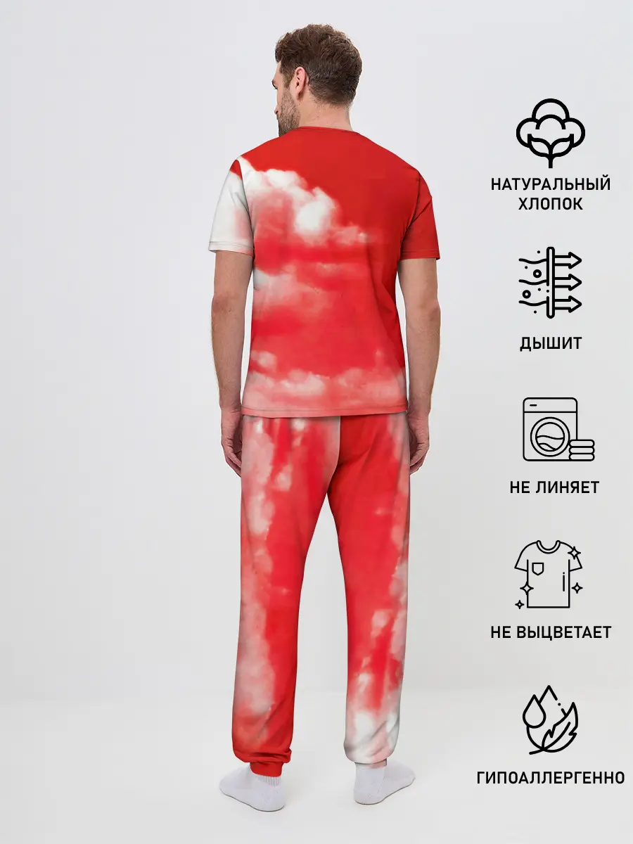 Мужская пижама с брюками / 30 Seconds to Mars красное небо