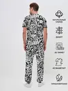 Мужская пижама с брюками / Graffiti white on black